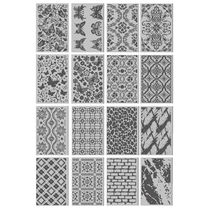 16 Sheets Flower and Butterfly Clay Texture Mat Vintage Pattern Polymer Clay Texture Sheets DIY Tools for Pottery Earring Jewelry Making Stamp Engraving Machines