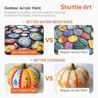25 Colors Outdoor Acrylic Paint Set (50 Fl Oz)