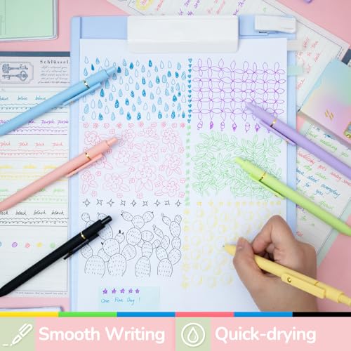 6 Pcs Color Pens for Journaling 0.5mm Fine Point Colored Gel Ink Pen (6 Count)