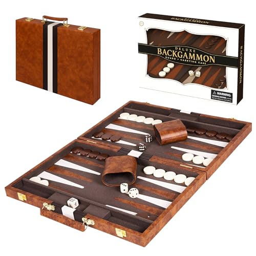Premium Backgammon 15" Medium Brown