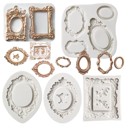 Photo Frame Silicone Fondant Molds (5 Count)