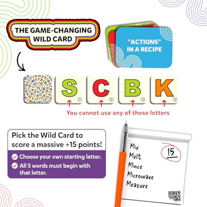 First to 5 Board & Card Category Game with a Twist