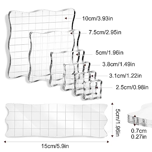 7Pcs Acrylic Stamp Blocks Set (7 Count)