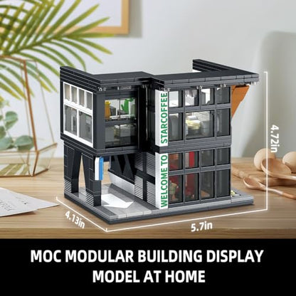 City Coffee House Architecture Building Set with Light (581 Count)