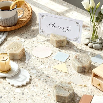 Marble Hexagon Place Card Holders (4 Count)