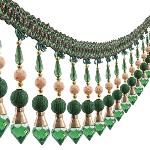 3yards Beading Fringe Trimming Long Beads Tassel Curtain Trim Ribbon Trim for Cover Edge Decorative