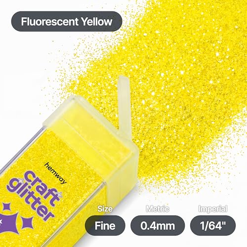 Craft Glitter Shaker Fluorescent Yellow 130g Fine (4.6 Ounce)