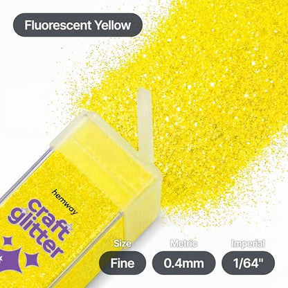 Craft Glitter Shaker Fluorescent Yellow 130g Fine (4.6 Ounce)