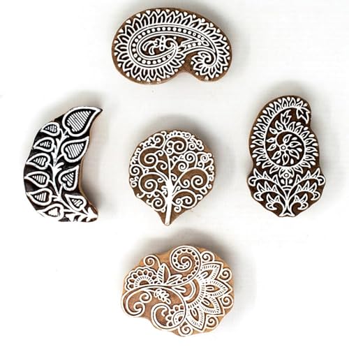 Wooden Stamps for Block Printing (5 Count)