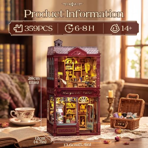 Book Nook Kit 3D Wooden Puzzle DIY Miniature House for Adults