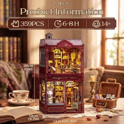 Book Nook Kit 3D Wooden Puzzle DIY Miniature House for Adults