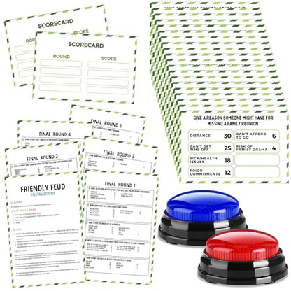 Family Friendly Feud Game with 2 Answer Buzzers for Party Groups (30 Count)