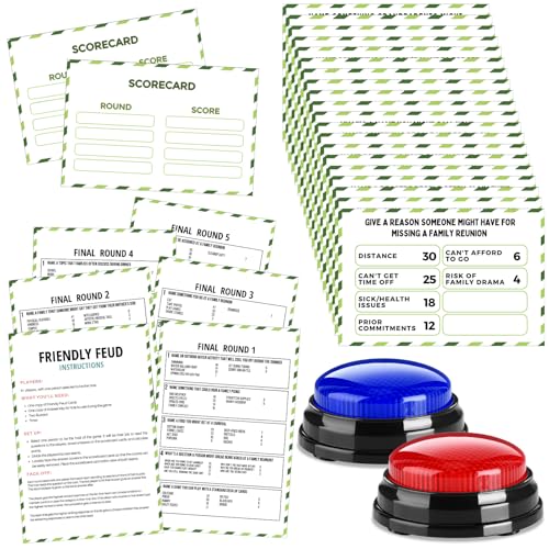 Family Friendly Feud Game with 2 Answer Buzzers for Party Groups (30 Count)