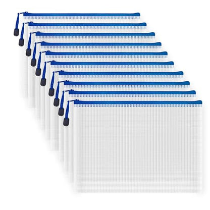 10 Pcs Zipper File Bags (10 Count)