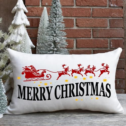 Christmas Doormat Stencils Christmas Stencils for Crafts Reusable (12 Count)