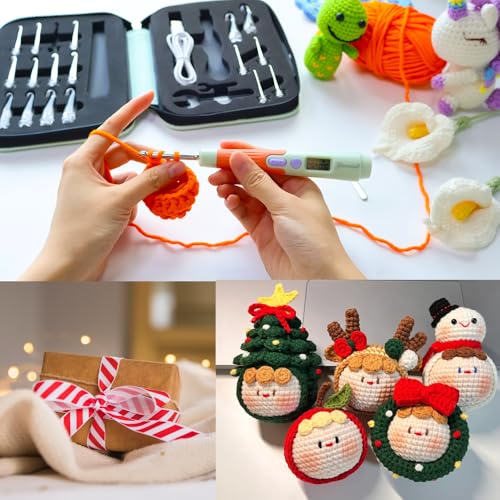 18 Size Light Up Counting Crochet Hooks Set with Case 2.0mm (18 Count)