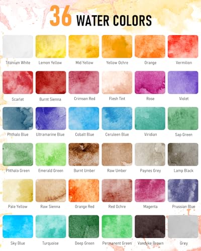 36 Colors Watercolor Paint Set (14.4 Fl Oz)