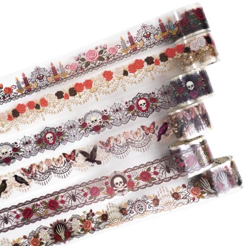 6 Rolls Gothic Decorative PET Tape for Scrapbook Journaling (6 Count)