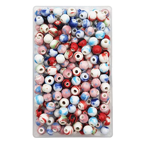 180 Pieces Porcelain Beads Chinese Round Ceramic Beads 8mm (180 Count)
