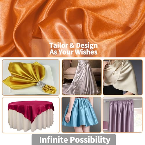 Orange Satin Fabric