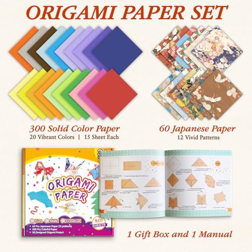 360 Pcs Origami Paper Kit (360 Count)