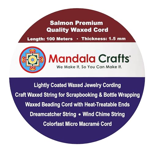 1.5mm Salmon Waxed Cord