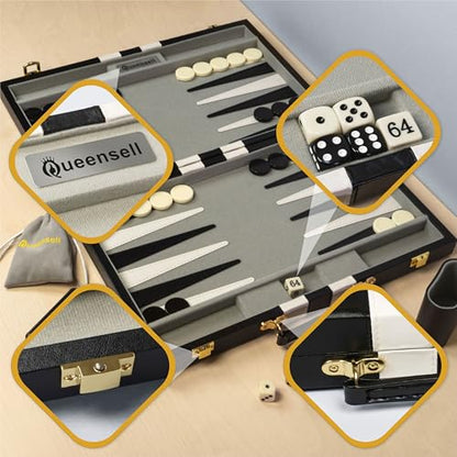 Large Black Backgammon Sets for Adults
