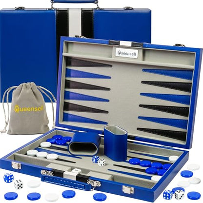 Large Blue Backgammon Sets for Adults