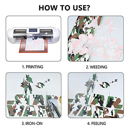 Heat Transfer Vinyl Camouflage Green HTV Rolls (8 Foot)