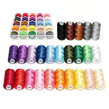 50pcs Sewing Thread Kit 25 Colors 400 Yards