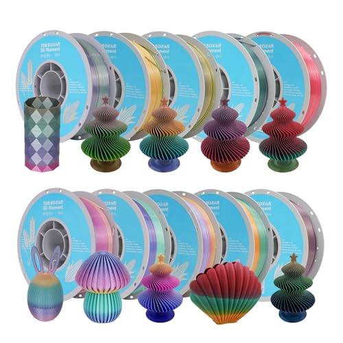 Silk Rainbow PLA 3D Printer Filament (10 Count)