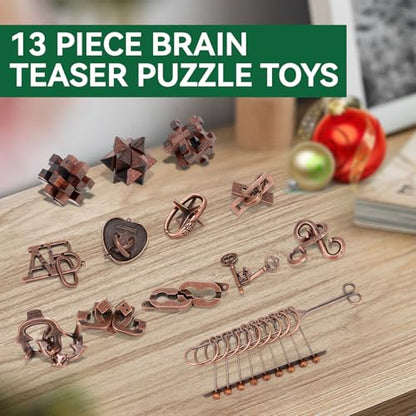 Brain Teaser Puzzles for Adults Teens Kids (13 Count)