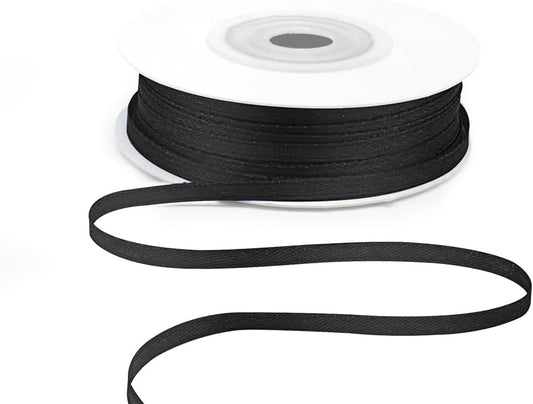 KMER LIFE 1/8" Wide x 50 Yards Black Polyester Satin Ribbon, Perfect for Wedding Decor, Crafts, Gift Wrapping & Other Projects - Crafty Corner