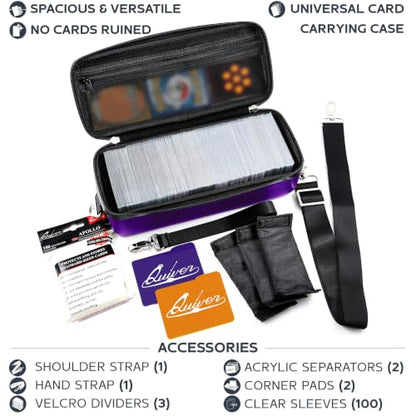 Purple Bolt Card Carrying Case fits Pokemon Cards and other TCG Games