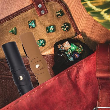 2 Pieces Octopus Dice Rolling Tray PU Leather Dice Mat Folding Scroll (2 Count)