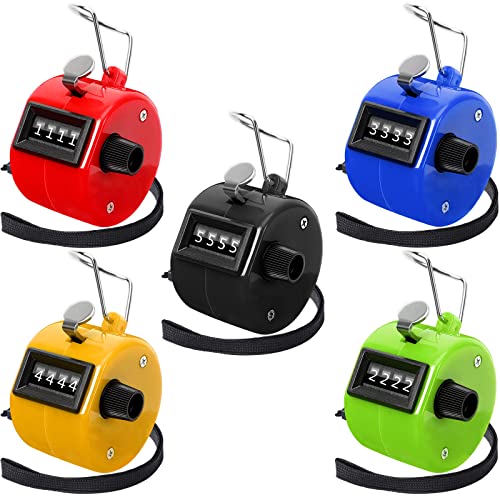 5Pcs Handheld Tally Clicker Counter 4 Digital Number for Sports