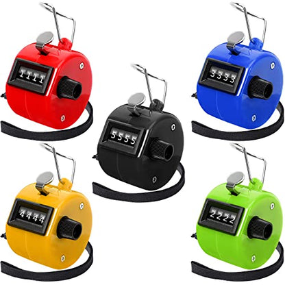 5Pcs Handheld Tally Clicker Counter 4 Digital Number for Sports