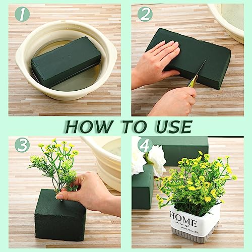 30 Pcs Floral Flower Foam Blocks Green Wet & Dry Plant Foam Brick for Fresh & Artificial Flower Arrangement Florist Supplies for DIY Arts Crafts Weddings Decorations