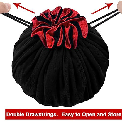 Large Dice Bag with Pockets Big Capacity Dice Bag Drawstring Pouch