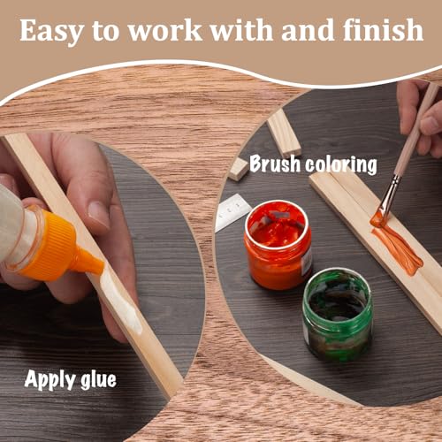 Wood Strips Slats Wooden Sticks for Crafts 3 (30 Count)