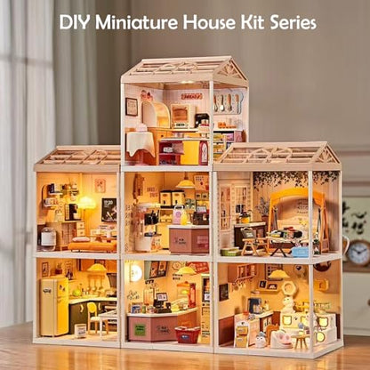 Modern Living Room DIY Miniature House Kit for Adults