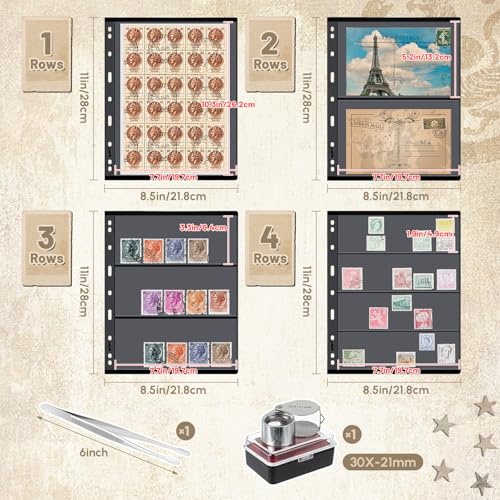 Stamp Collecting Album Binder Kit for Collectors (23 Count)