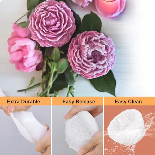 4PCS Large Flower Silicone Candle Molds