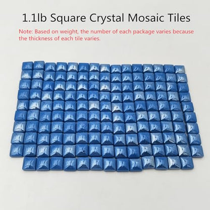 1.1lb Crystal Glass Mosaic Tiles for Crafts (150 Count)