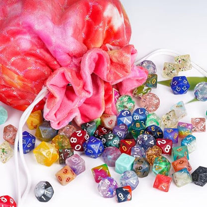 DND Dice Bags Large with Pockets Orange Storage Bag for D&D RPG Game (5.29 Ounce)