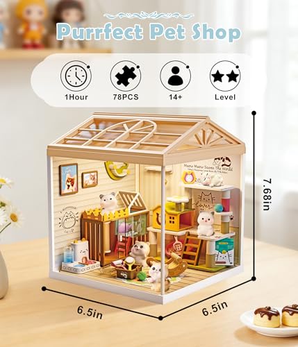Cat Pet Life Shop DIY Miniature House Kit for Adults