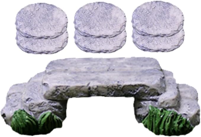 TOYANDONA Creative Miniature Bridge and Stepping Stones for Garden and Bonsai Decor DIY Micro Landscape Kit with and Stone Pathway for Succulent Planters and Fish Tank Ornamentation