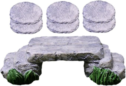 TOYANDONA Creative Miniature Bridge and Stepping Stones for Garden and Bonsai Decor DIY Micro Landscape Kit with and Stone Pathway for Succulent Planters and Fish Tank Ornamentation
