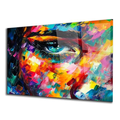 Women Eye Glass Wall Art Oil Painting for Living Room