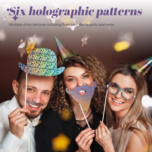 24 Sheets Holographic Cardstock 8.5 x 11 Inch (24 Count)